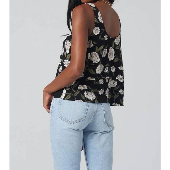 NEW SALTWATER LUXE moonlight bloom a-line tank top in black - Picture 3 of 3